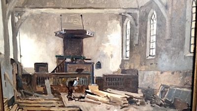 Bol an 184: Schilderij ‘restauratie Johanneskerk’ – Cornelis Vreedenburgh