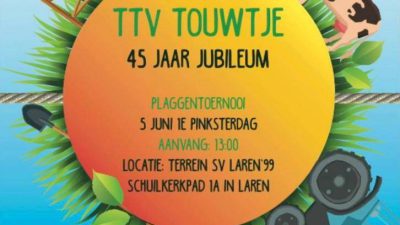 Vandaag TTV Touwtje’s jubileum toernooi