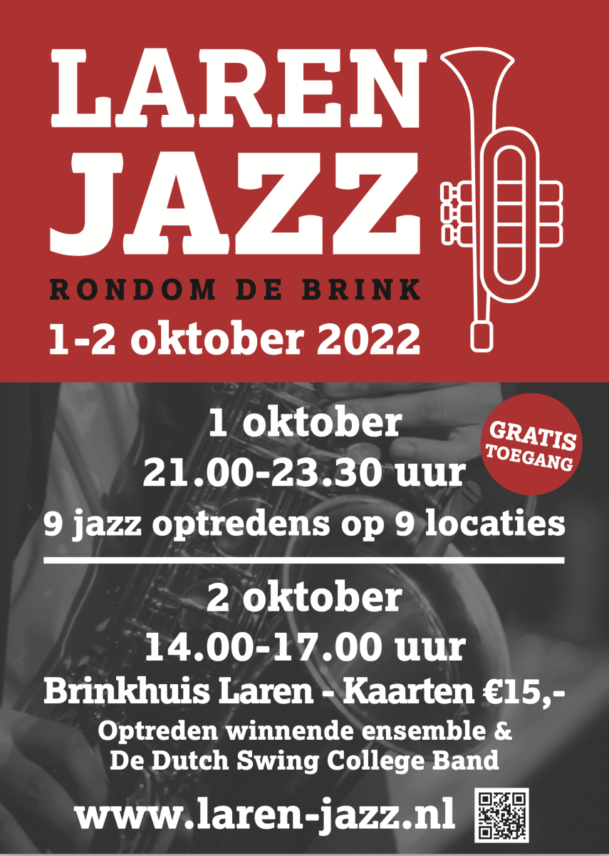 Laren Jazz op 1 oktober gratis toegankelijk, op 2 oktober al uitverkocht