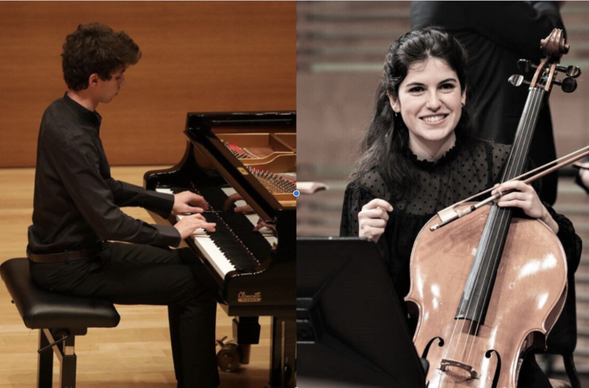 Diana Sanz, cello en Alexandre Lutz, piano in koffieconcert Papageno Huis