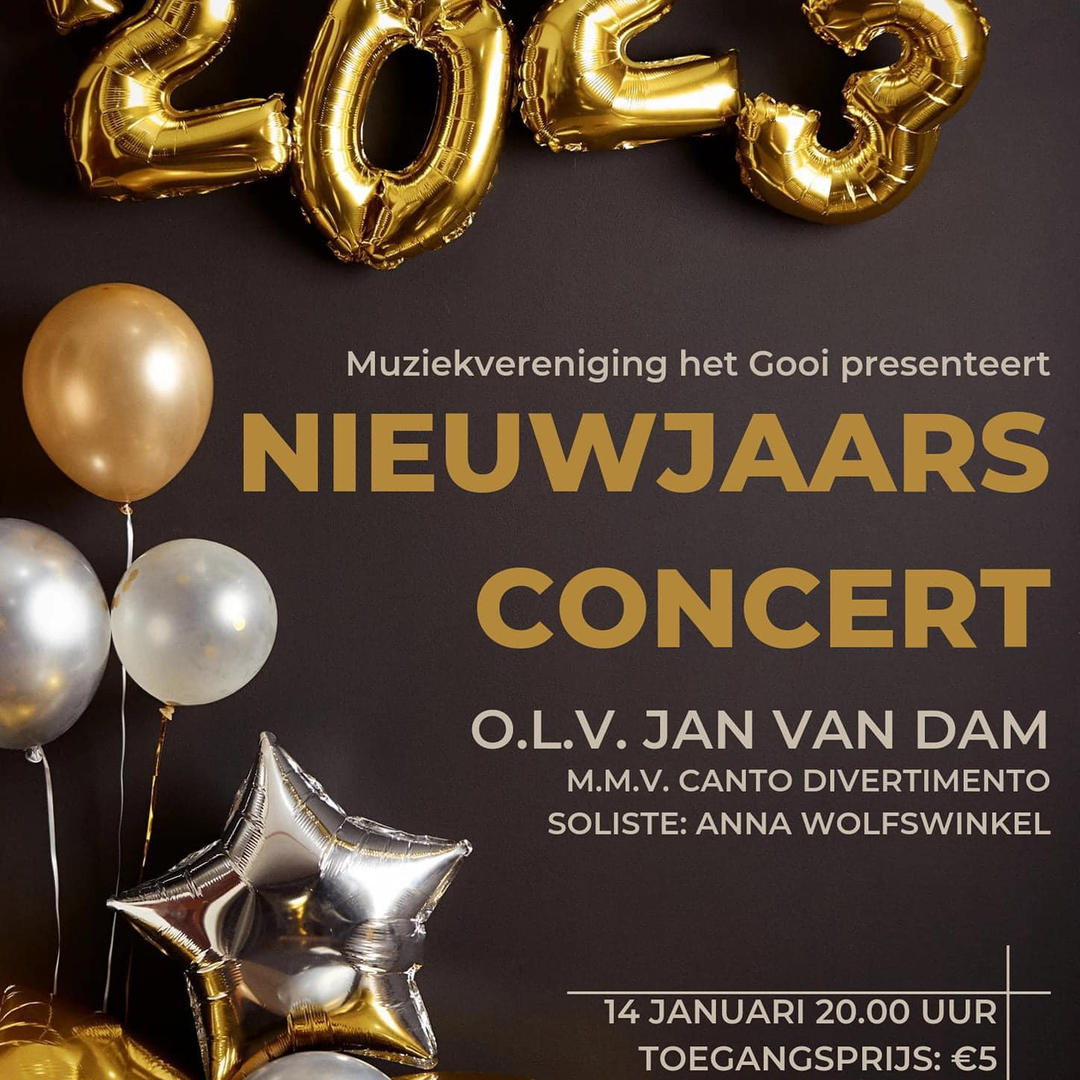 Nieuwjaarsconcert Muziekvereniging Het Gooi zaterdag a.s.