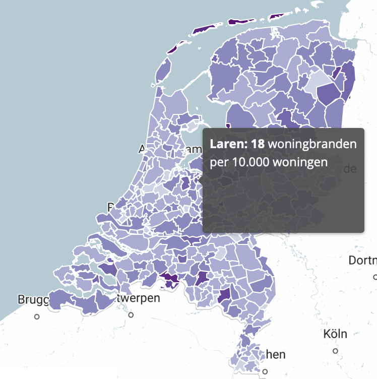 Vorig jaar 6,2% meer woningbranden in Noord-Holland