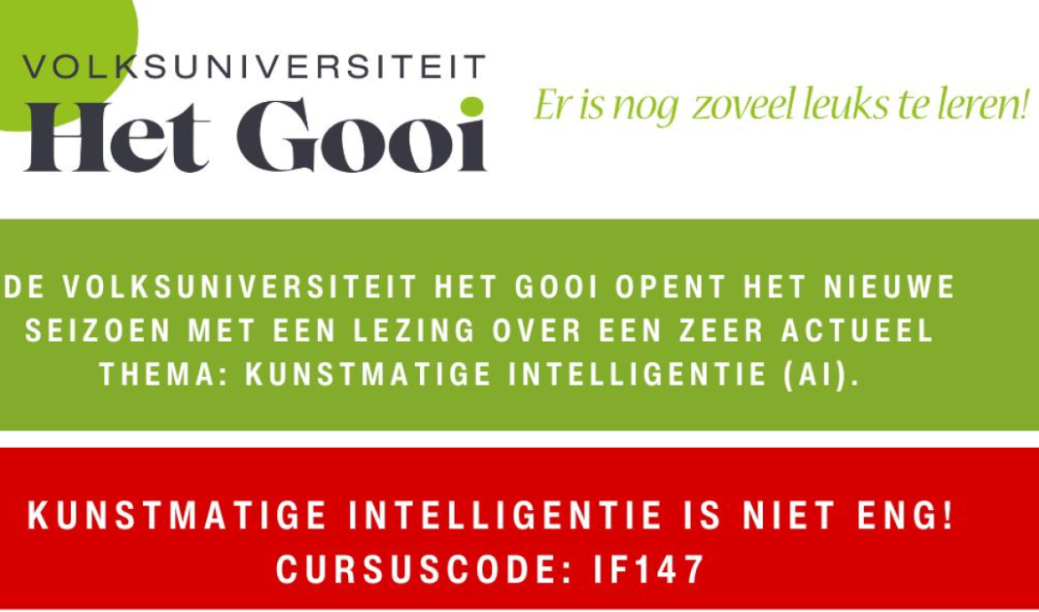 Lezing in Brinkhuis : Kunstmatige Intelligentie is niet eng!
