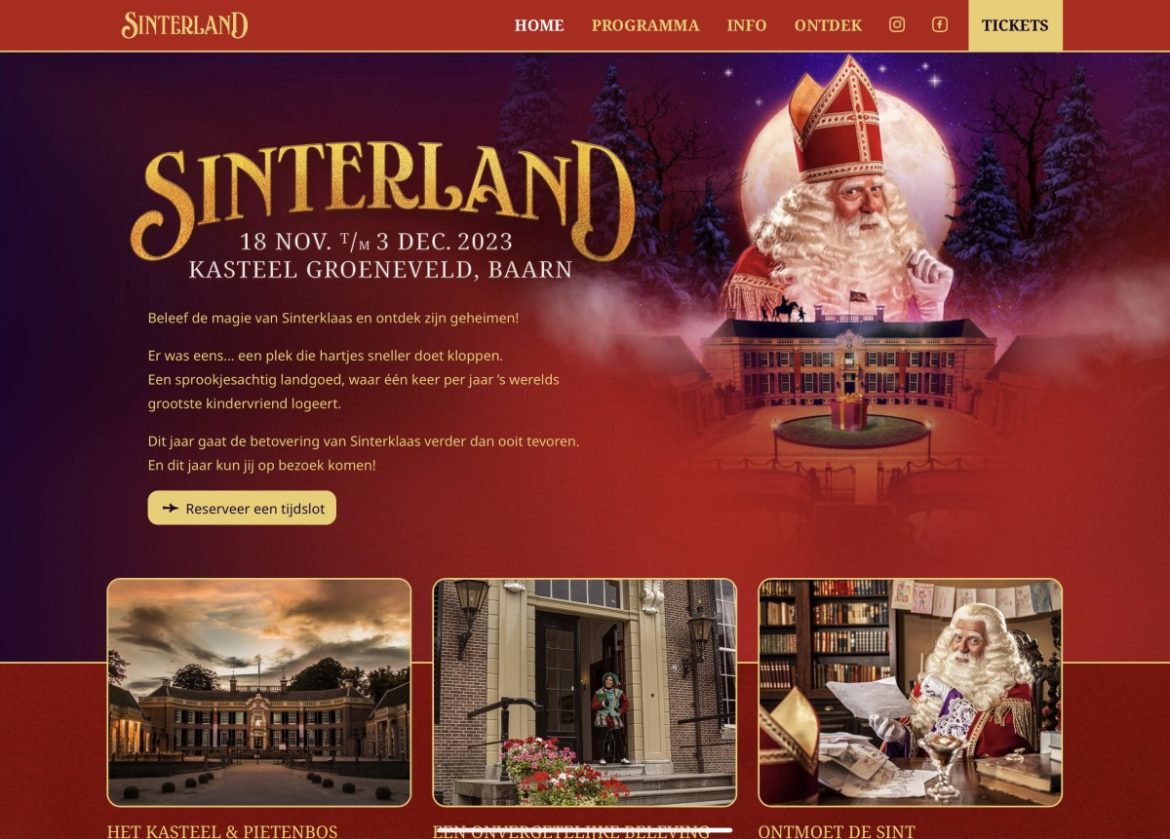 Sinterklaas woont op kasteel Groeneveld