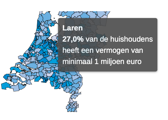 1 op de vier  Larense huishoudens miljonair!