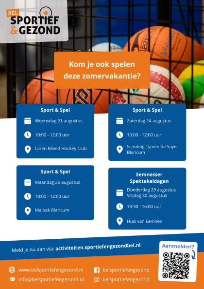 Sport- & spelactiviteiten in Blaricum, Eemnes en Laren