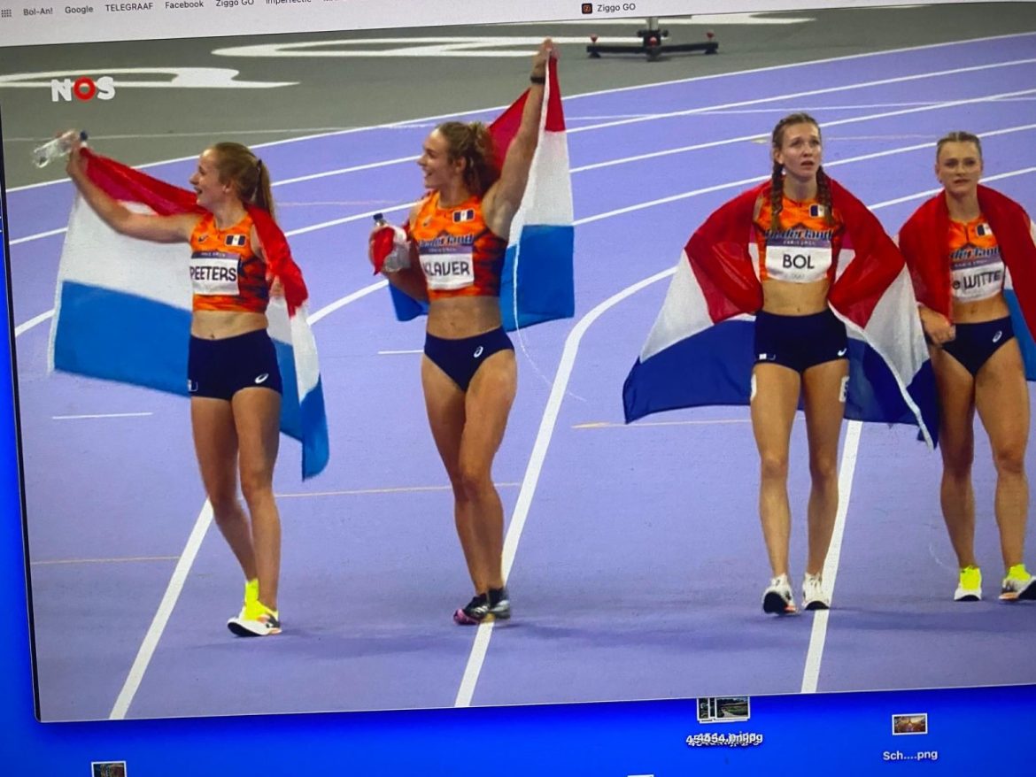 Zilver met 4×400 meter vrouwen met Nederlands record