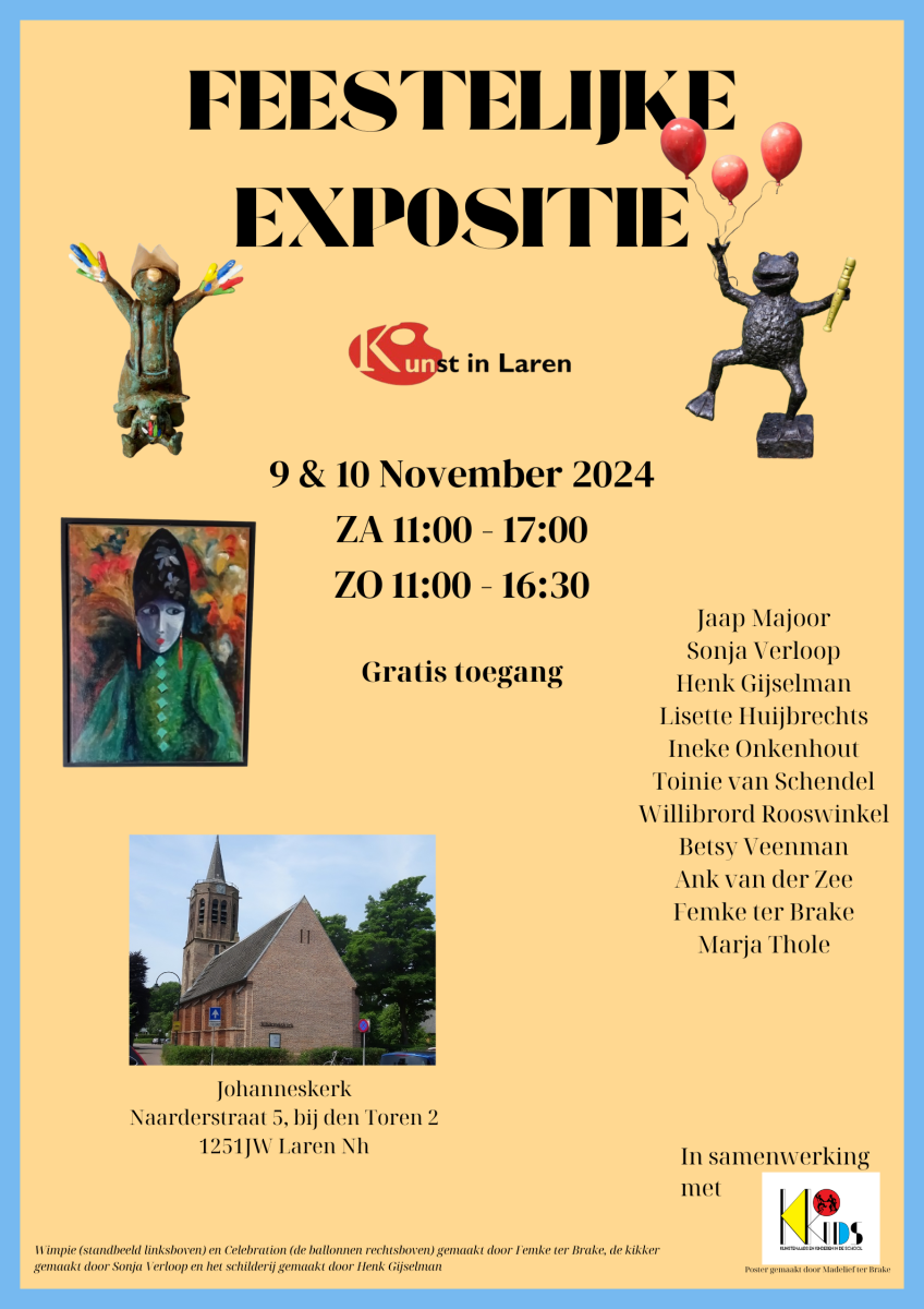 Feestelijke expositie in Johanneskerk door Kunst in Laren