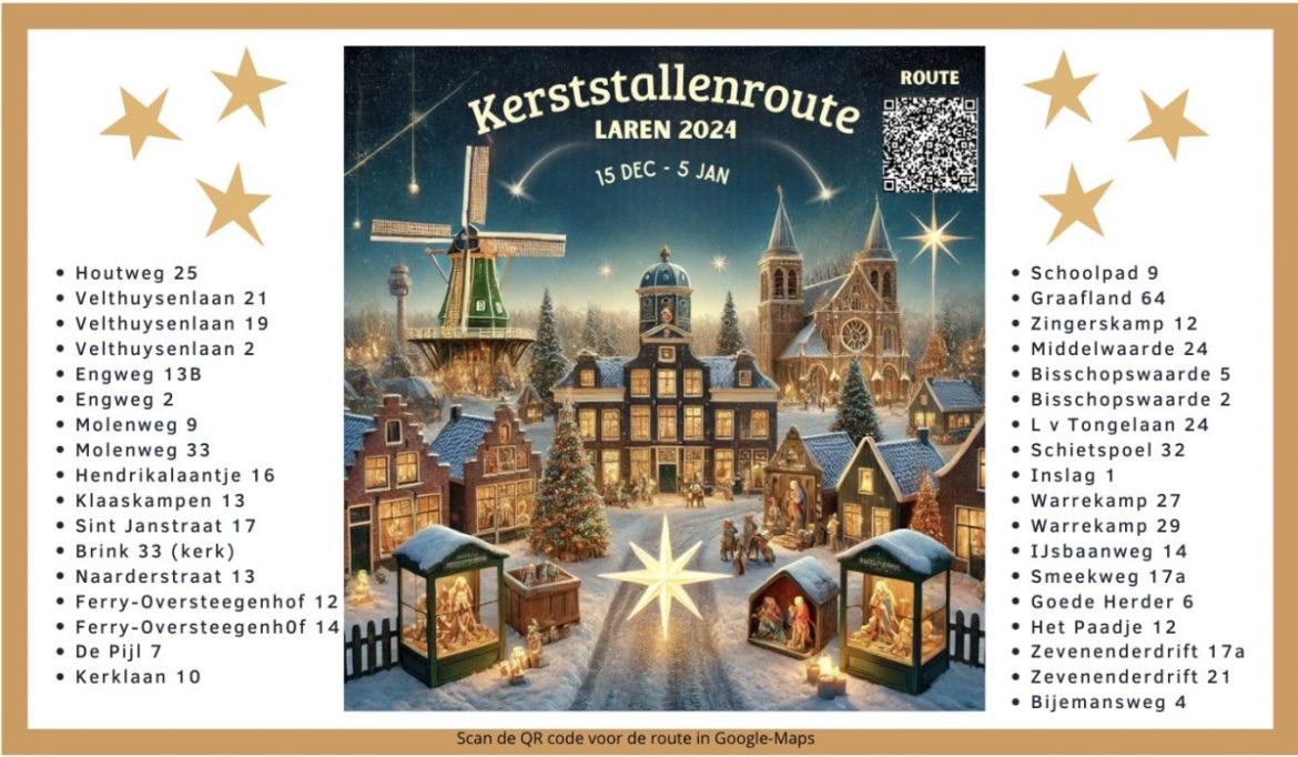 Kerststallenroute Laren 2024