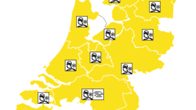 Code geel in bijna het hele land om gladheid