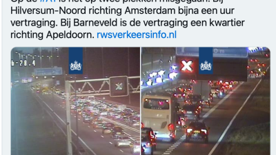 Gewonde bij ongeval A1 bij Laren