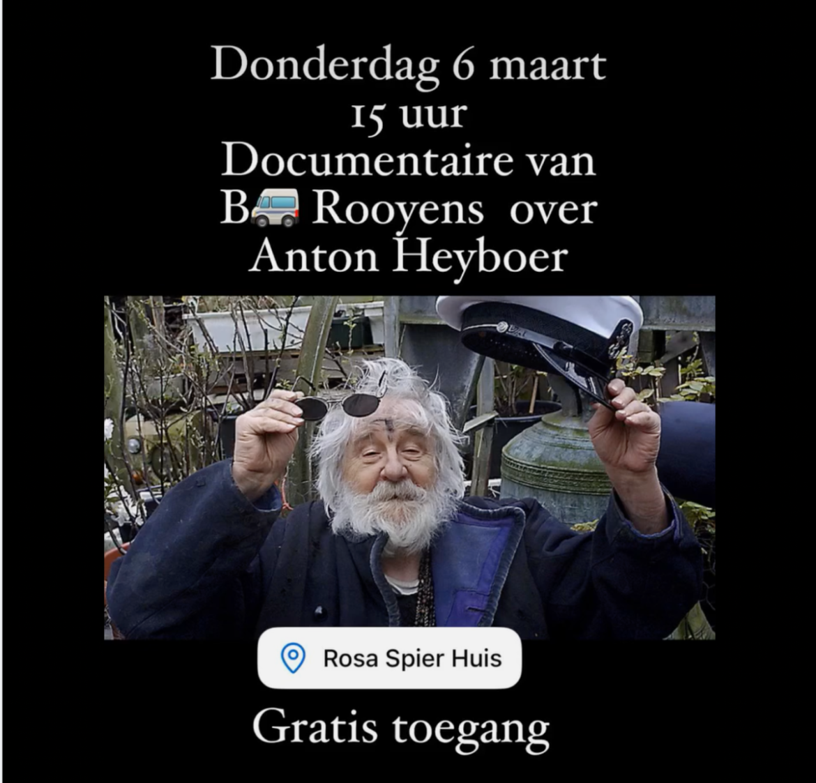 Documentaire Bob Rooyens  over Anton Heyboer gratis toegankelijk in Rosa Spier Huis