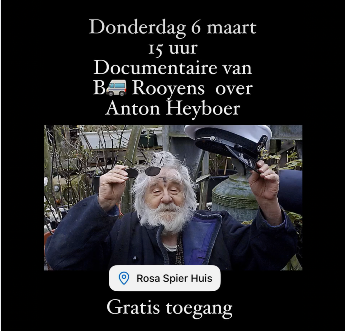 Documentaire Bob Rooyens over Anton Heyboer gratis toegankelijk in Rosa Spier Huis