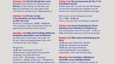 Herdenken & Vieren in Laren – het programma