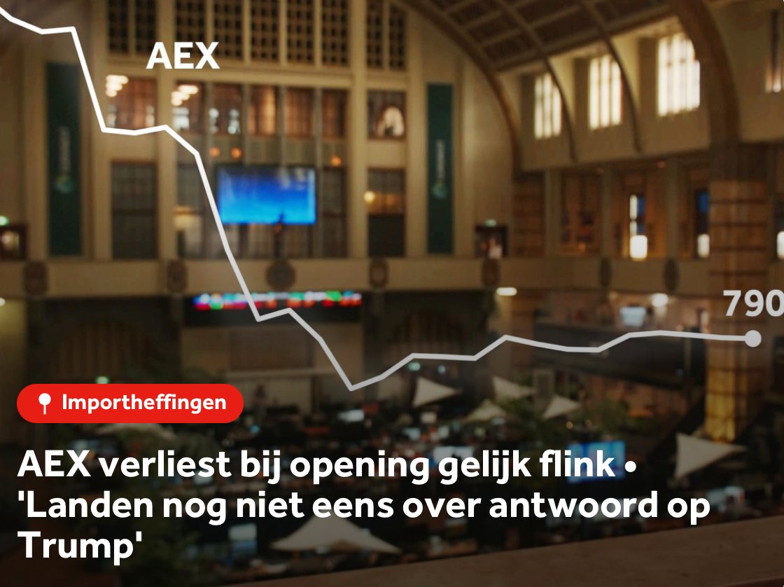 NOS: AEX verliest bij opening flink