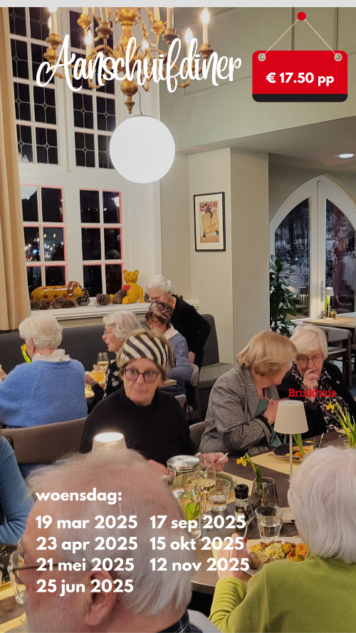 Aanschuifdiner vandaag, 23 april in Brinkhuis