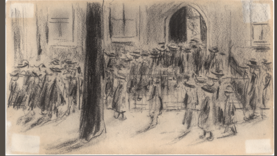 Liebermann-schets ‘Schoolgang te Laren’ in Berlijn geveild.