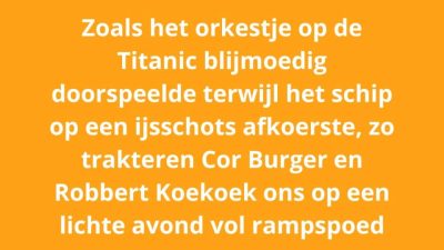 Vandaag! Burger Koekoek op ons buitenpodium