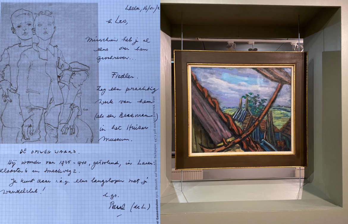 Bol-an 371:  ‘ Landschap te Laren, gezicht uit dakraam ‘  van Otto Herbert Fiedler