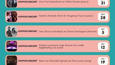 Komende zondagochtend concerten in Papageno Huis