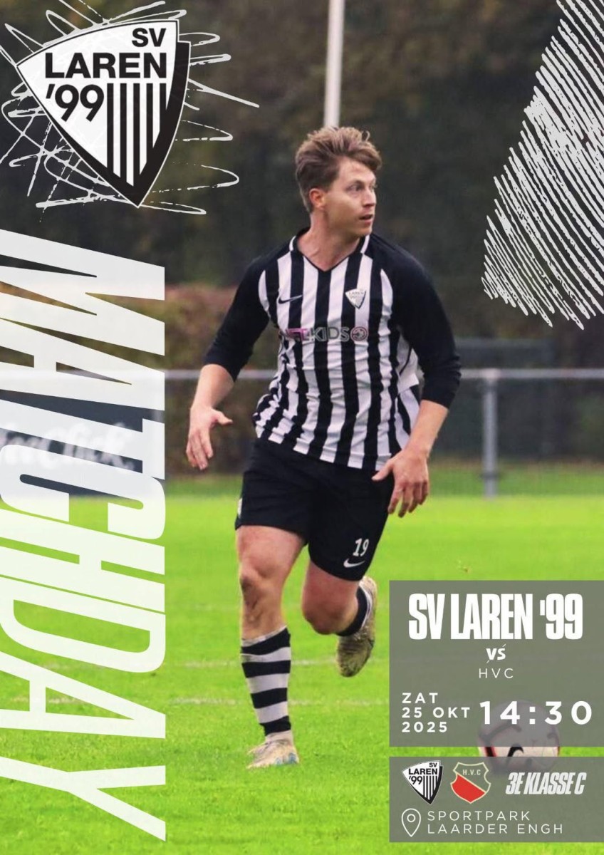 Kom SV Laren ’99 tegen HVC aanmoedigen!