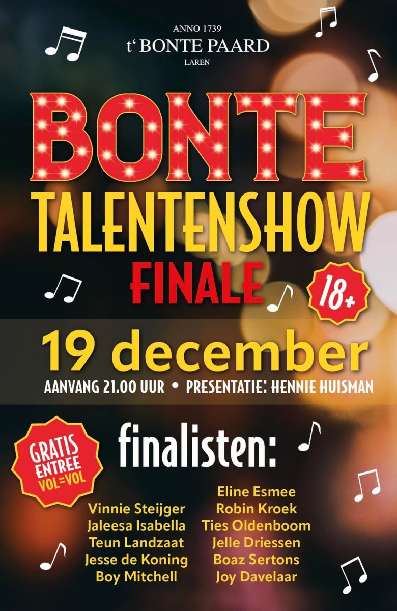 Finale talentenshow t’ Bonte Paard