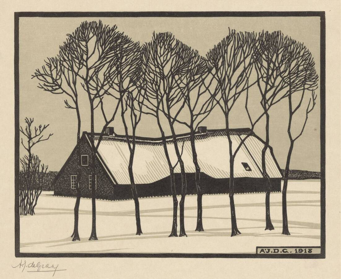 Besneeuwd Larens landschap