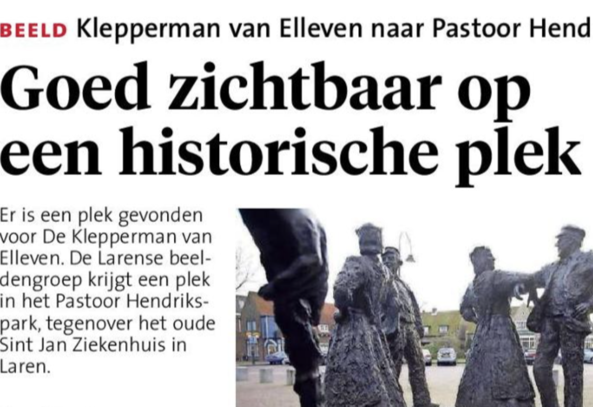 Klepperman beelden groep tóch niet naar pastoor Hendrikspark