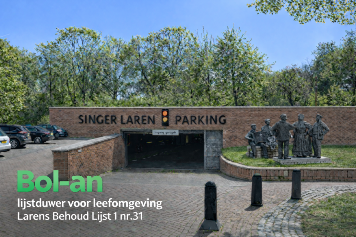 Lijstduwer Larens Behoud  Lijst 1 nr.31 Leo Janssen schetst ‘Artist impression’ achter Singer. Ja of nee?