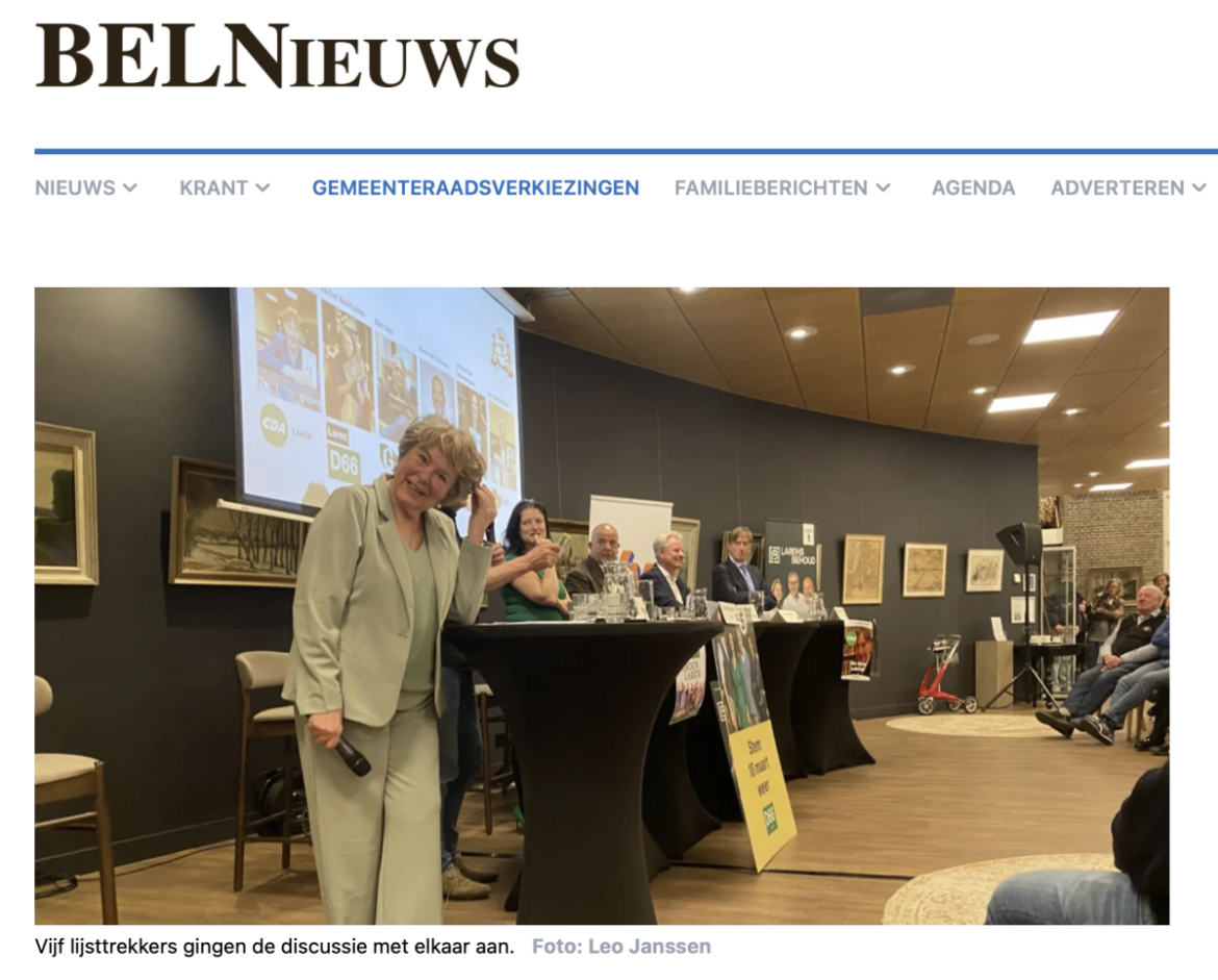 Volle zaal bij verkiezingsdebat in Laren: wonen en veiligheid voeren boventoon