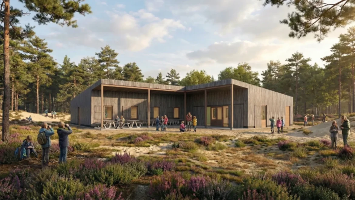 Schoolkinderen kunnen straks weer op avontuur in Speelbos ’t Laer in Laren: herbouw groepsverblijf van start