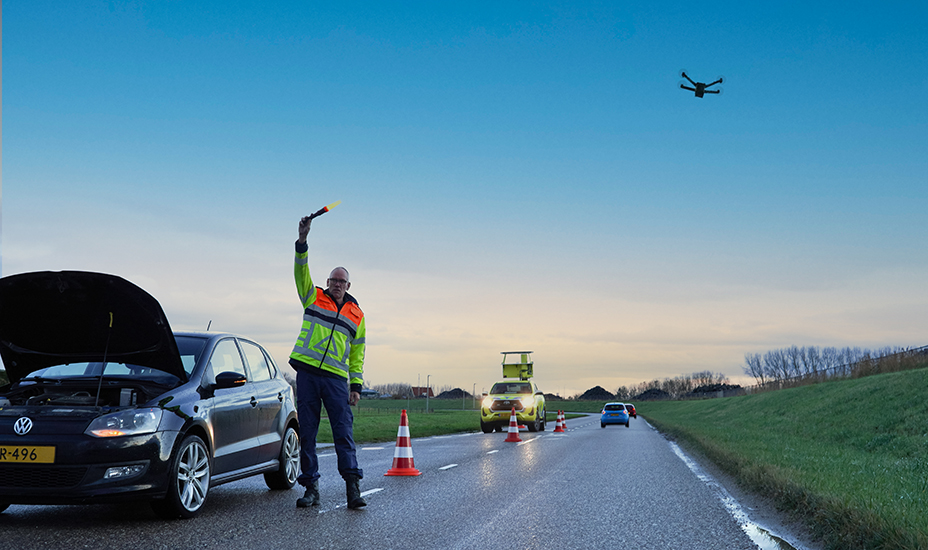 Sneller ter plaatse met drone bij pech-of ongeval