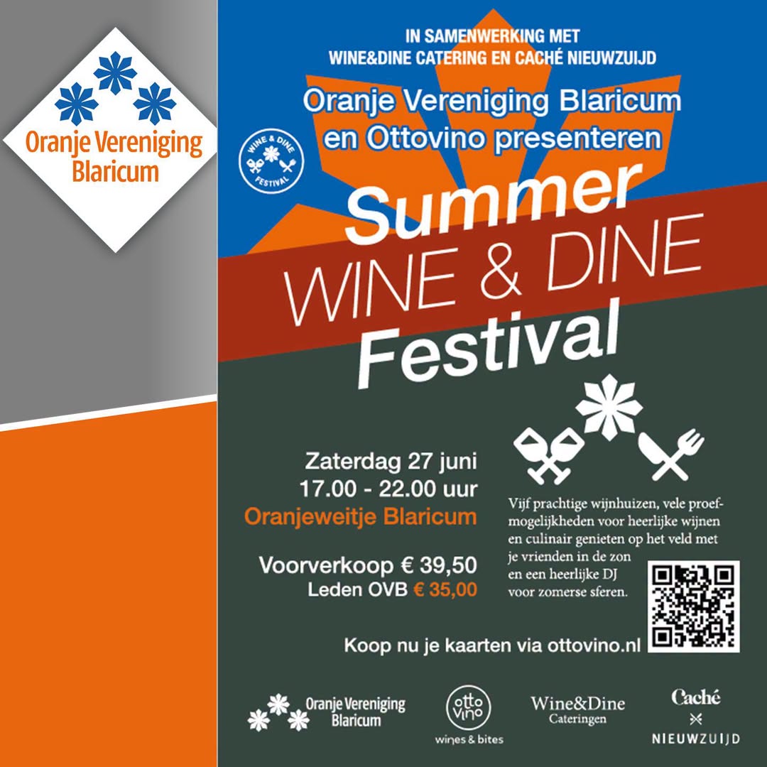Blaricum organiseert het eerste ‘Summer Wine & Dine Festival!’