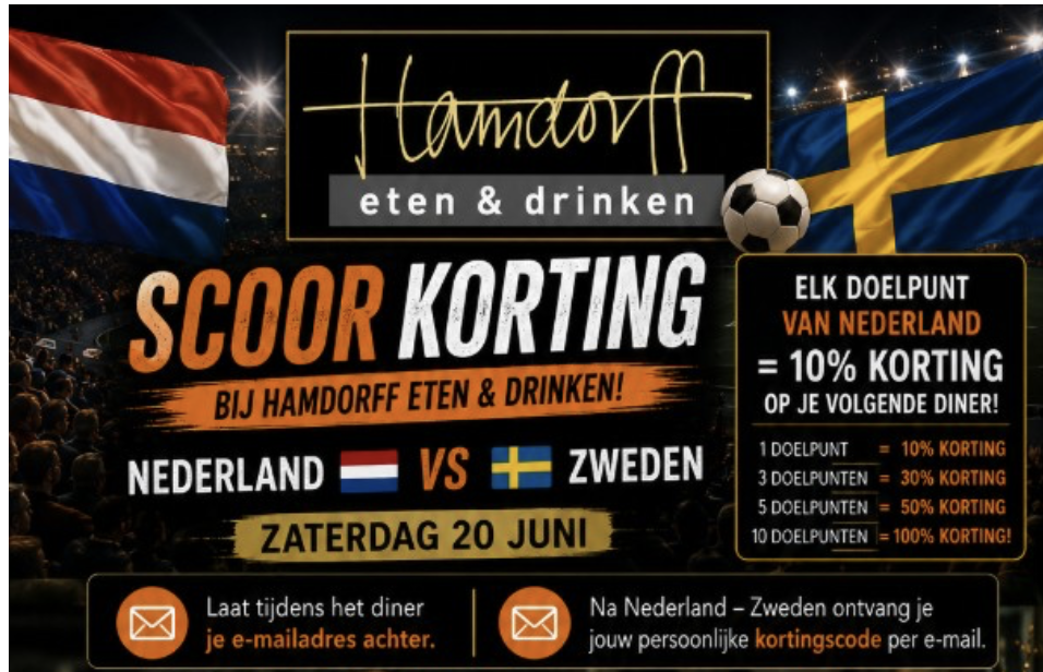 Ludieke actie van Hamdorff Eten & Drinken