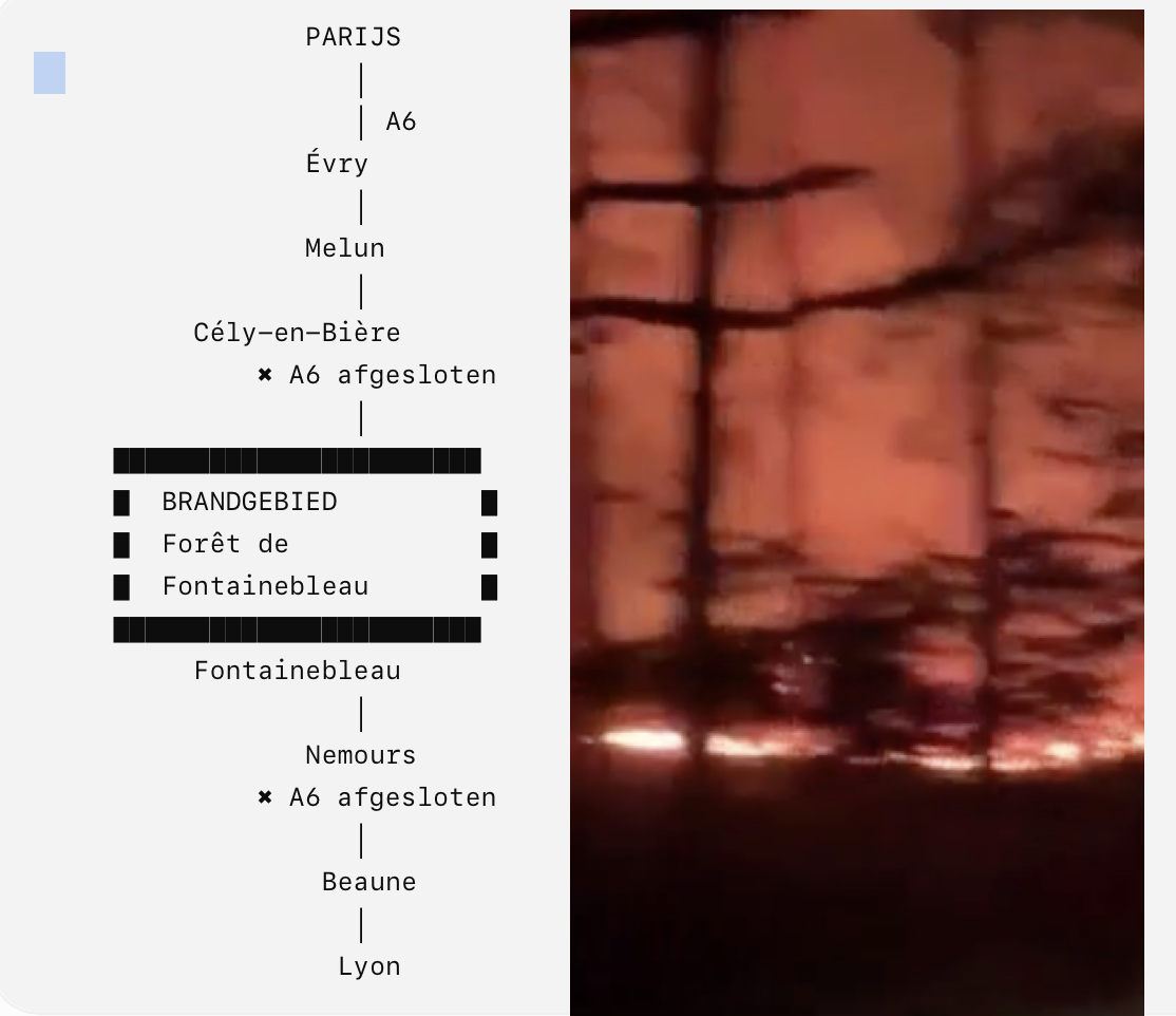 NOS: Natuurbrand bij Parijs ingedamd, hoop om vandaag controle te krijgen
