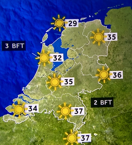 Lekker warm weer vandaag…tot 37 graden!