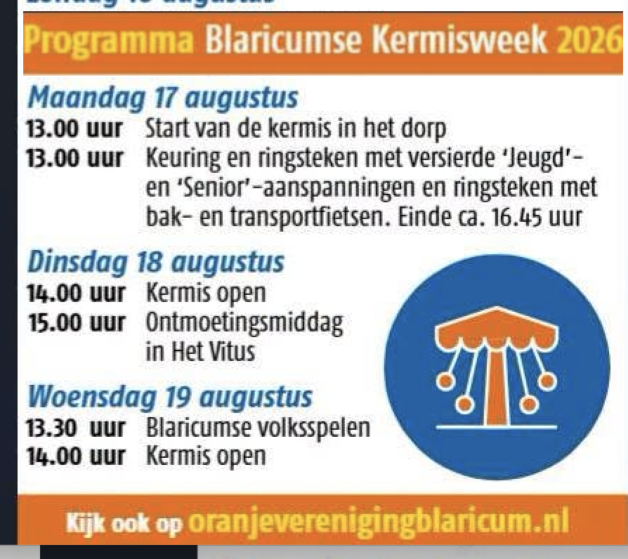 Programma Blaricumse kermis