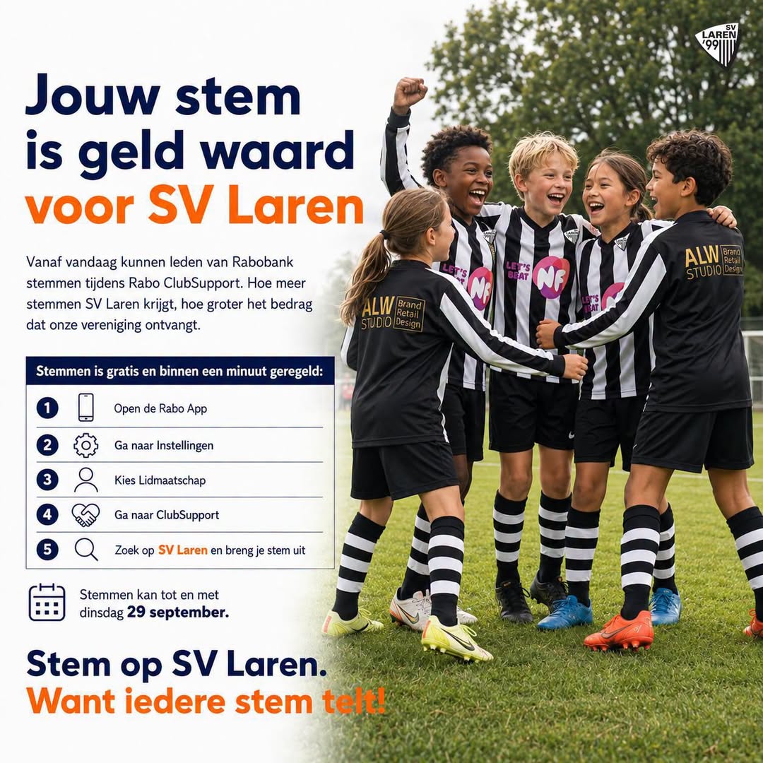 Jouw stem is geld waard voor SV Laren