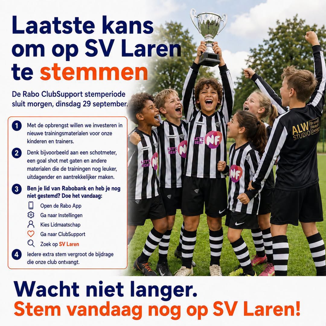 Laatste kans om op SV Laren te stemmen