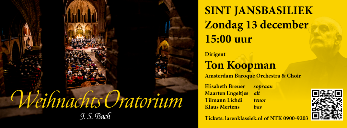 Kaartverkoop Weihnachtsoratorium begonnen.  Sint Jansbasiliek 13 december om 15.00 uur