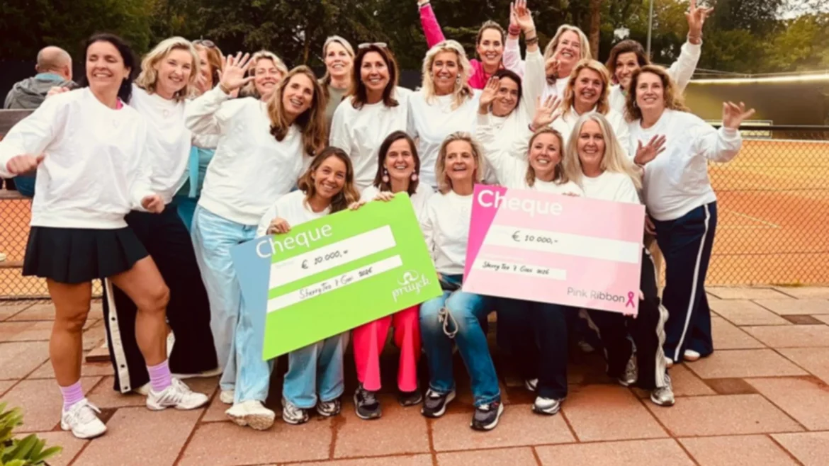 Gooise tennissters halen ruim 20.000 euro op voor vrouwen met kanker; Melkhuisje decor voor finale Sherrytea