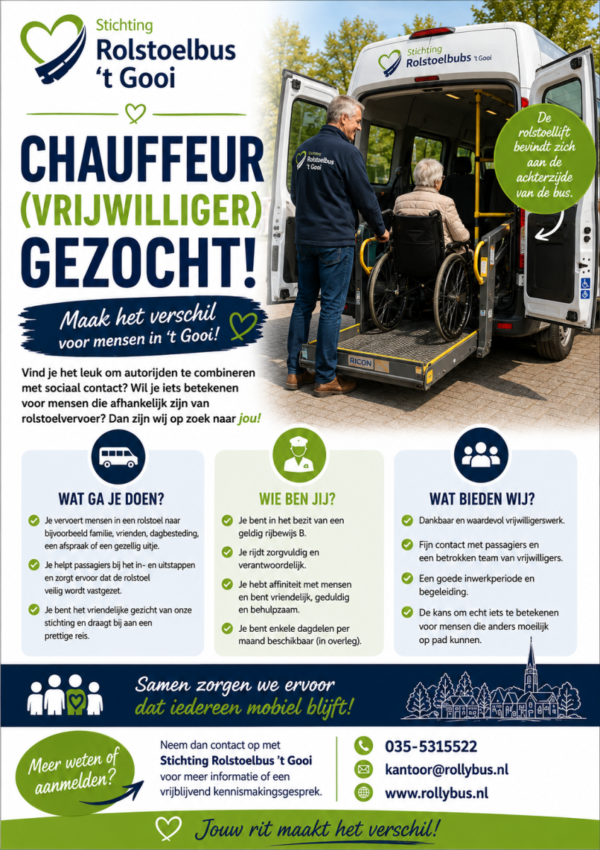 `Chauffeur gezocht voor de rolstoelbus!
